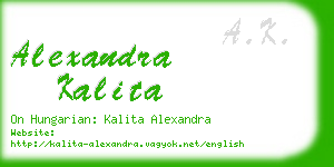 alexandra kalita business card